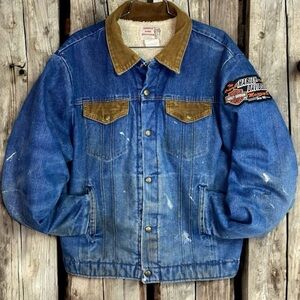Vintage Denim Jean Sherpa Jacket